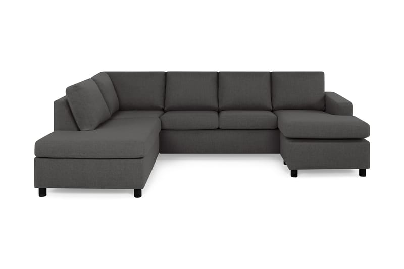 Crazy 4-sits Vänstervänd U-formad Large Soffa med Divan och Schäslong i Tyg - Mörkgrå - Möbler - Soffa - U-soffa