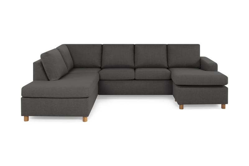Crazy 4-sits Vänstervänd U-formad Large Soffa med Divan och Schäslong i Tyg - Mörkgrå - Möbler - Soffa - U-soffa