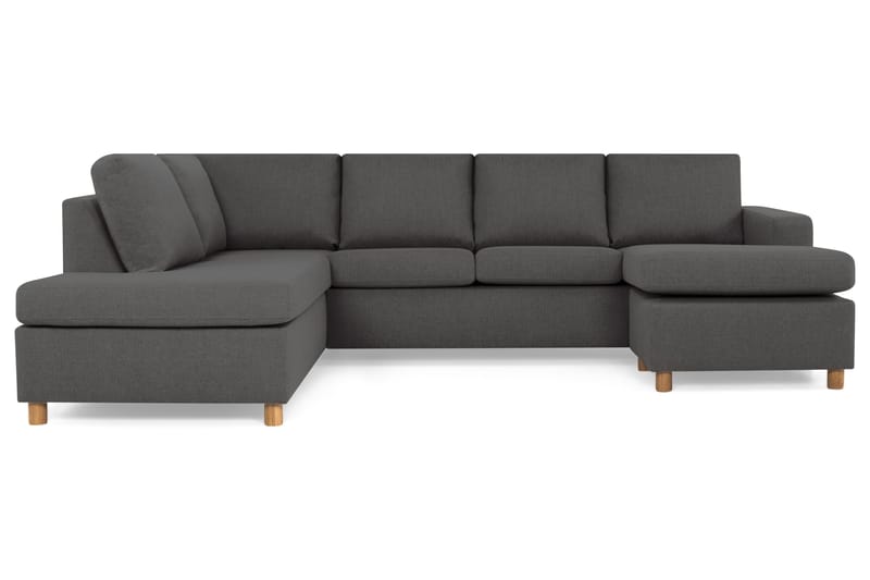 Crazy 4-sits Vänstervänd U-formad Large Soffa med Divan och Schäslong i Tyg - Mörkgrå - Möbler - Soffa - U-soffa