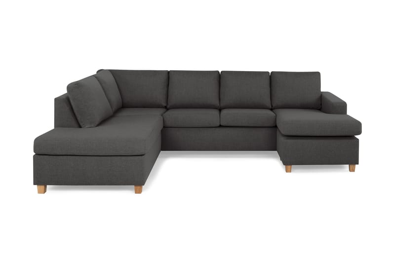Crazy 4-sits Vänstervänd U-formad Large Soffa med Divan och Schäslong i Tyg - Mörkgrå - Möbler - Soffa - U-soffa