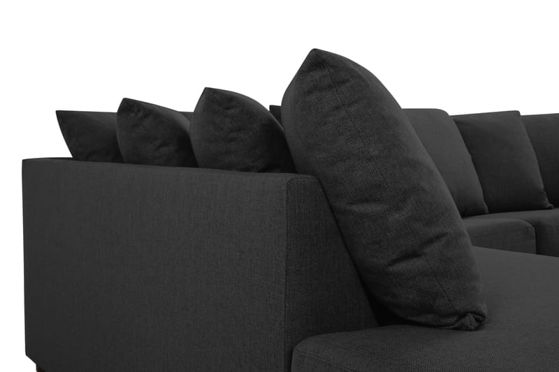 Crazy 4-sits Vänstervänd U-formad Small Soffa med Divan och Schäslong i Tyg inkl Kuvertkuddar - Antracit - Möbler - Soffa - U-soffa