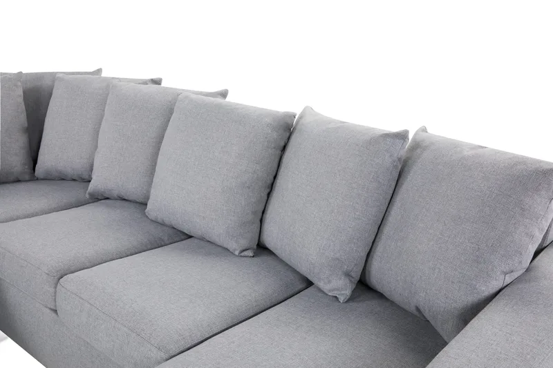 Crazy 4-sits Vänstervänd U-formad Small Soffa med Divan och Schäslong i Tyg inkl Kuvertkuddar - Grå - Möbler - Soffa - U-soffa