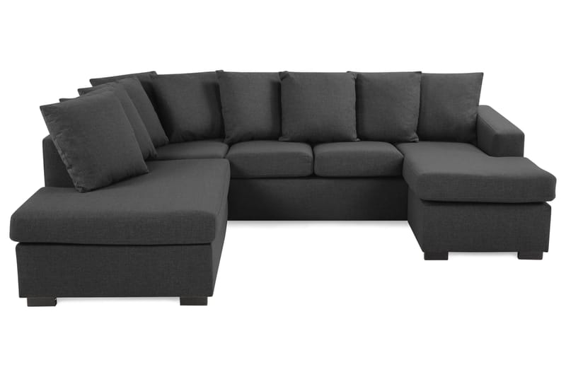 Crazy 4-sits Vänstervänd U-formad Small Soffa med Divan och Schäslong i Tyg inkl Kuvertkuddar - Mörkgrå - Möbler - Soffa - U-soffa