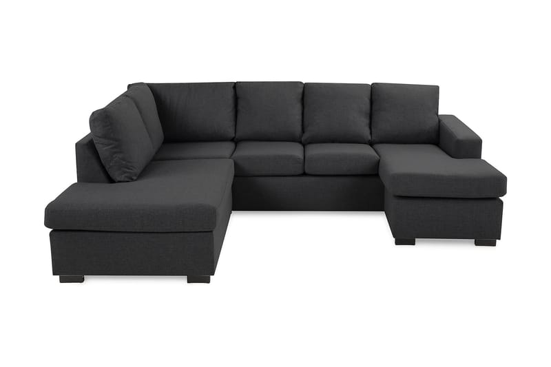 Crazy 4-sits Vänstervänd U-formad Small Soffa med Divan och Schäslong i Tyg - Mörkgrå - Möbler - Soffa - U-soffa