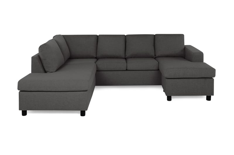 Crazy 4-sits Vänstervänd U-formad Small Soffa med Divan och Schäslong i Tyg - Mörkgrå - Möbler - Soffa - U-soffa