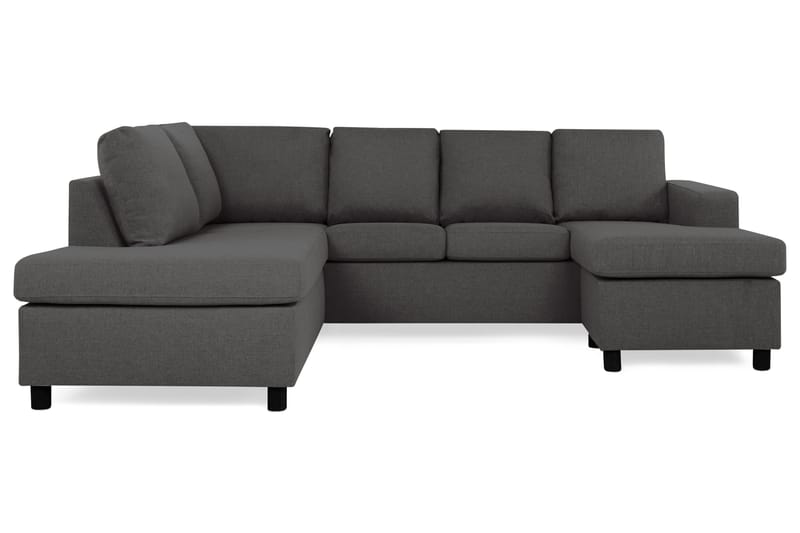 Crazy 4-sits Vänstervänd U-formad Small Soffa med Divan och Schäslong i Tyg - Mörkgrå - Möbler - Soffa - U-soffa
