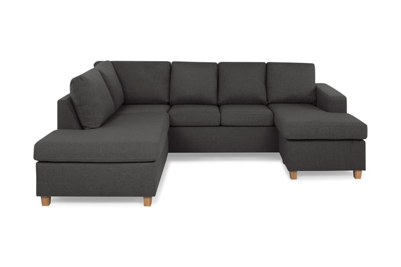 Crazy 4-sits Vänstervänd U-formad Small Soffa med Divan och Schäslong i Tyg - Mörkgrå - Möbler - Soffa - U-soffa
