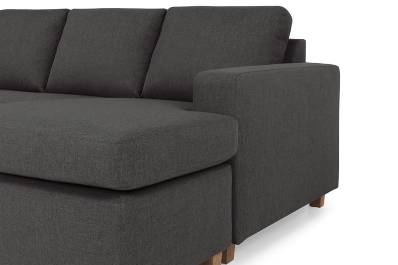 Crazy 4-sits Vänstervänd U-formad Small Soffa med Divan och Schäslong i Tyg - Mörkgrå - Möbler - Soffa - U-soffa