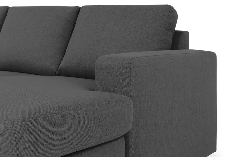 Crazy 4-sits Vänstervänd U-formad Small Soffa med Divan och Schäslong i Tyg - Mörkgrå - Möbler - Soffa - U-soffa