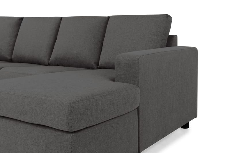 Crazy 4-sits Vänstervänd U-formad Small Soffa med Divan och Schäslong i Tyg - Mörkgrå - Möbler - Soffa - U-soffa