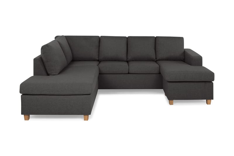 Crazy 4-sits Vänstervänd U-formad Small Soffa med Divan och Schäslong i Tyg - Mörkgrå - Möbler - Soffa - U-soffa