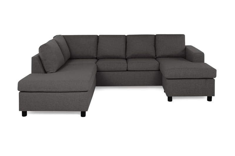 Crazy 4-sits Vänstervänd U-formad Small Soffa med Divan och Schäslong i Tyg - Mörkgrå - Möbler - Soffa - U-soffa