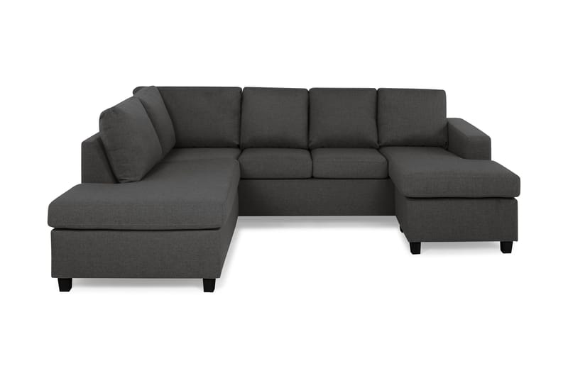 Crazy 4-sits Vänstervänd U-formad Small Soffa med Divan och Schäslong i Tyg - Mörkgrå - Möbler - Soffa - U-soffa