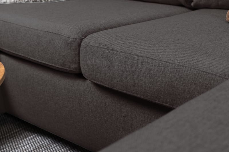 Crazy 4-sits Vänstervänd U-formad Small Soffa med Divan och Schäslong i Tyg - Mörkgrå - Möbler - Soffa - U-soffa