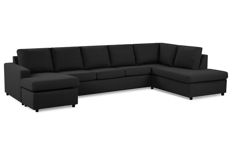 Crazy 5-sits Högervänd U-formad X-Large Soffa med Divan och Schäslong i Tyg - Antracit - Möbler - Soffa - U-soffa