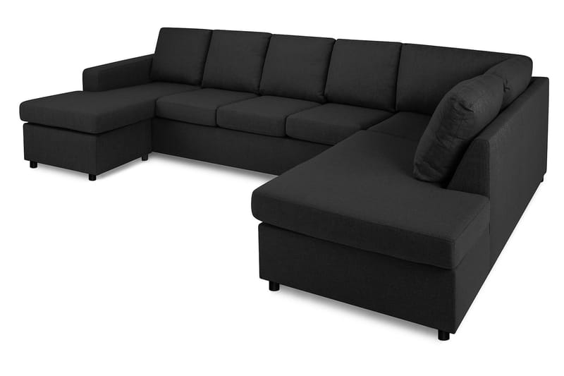 Crazy 5-sits Högervänd U-formad X-Large Soffa med Divan och Schäslong i Tyg - Antracit - Möbler - Soffa - Skinnsoffor