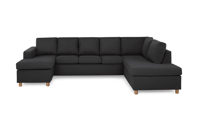 Crazy 5-sits Högervänd U-formad X-Large Soffa med Divan och Schäslong i Tyg - Antracit - Möbler - Soffa - U-soffa
