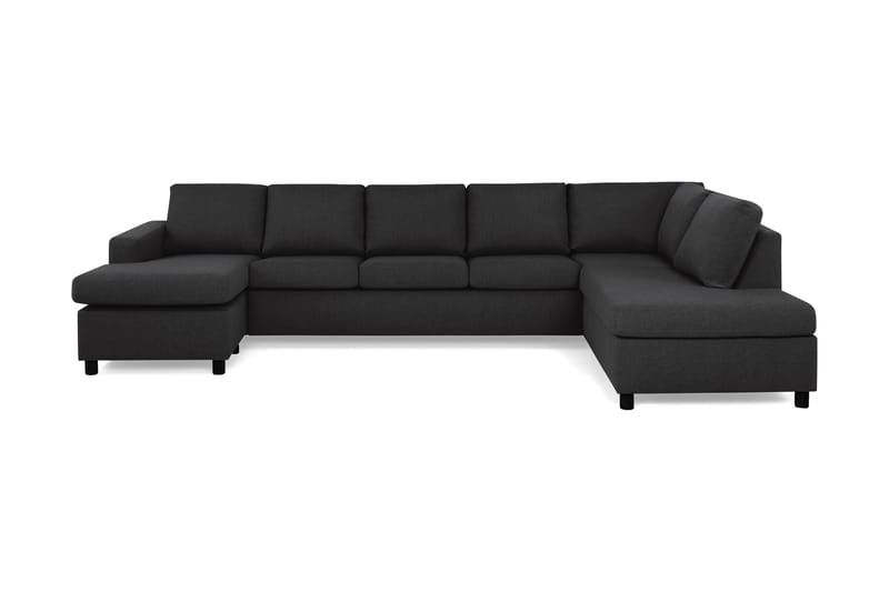 Crazy 5-sits Högervänd U-formad X-Large Soffa med Divan och Schäslong i Tyg - Antracit - Möbler - Soffa - U-soffa