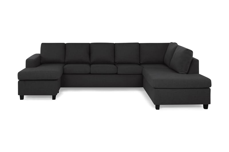Crazy 5-sits Högervänd U-formad X-Large Soffa med Divan och Schäslong i Tyg - Antracit - Möbler - Soffa - U-soffa