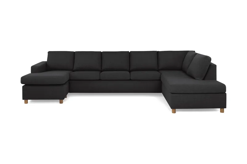 Crazy 5-sits Högervänd U-formad X-Large Soffa med Divan och Schäslong i Tyg - Antracit - Möbler - Soffa - U-soffa