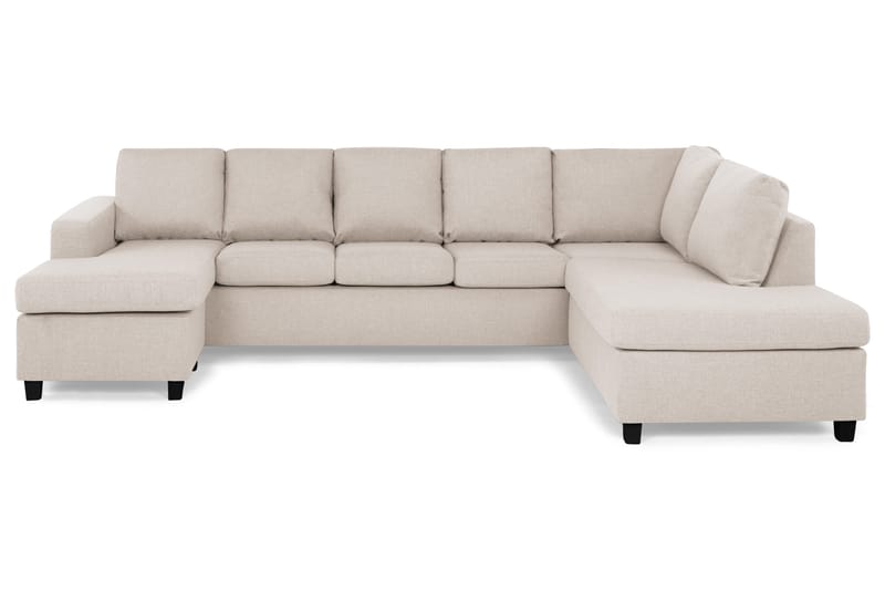 Crazy 5-sits Högervänd U-formad X-Large Soffa med Divan och Schäslong i Tyg, Beige