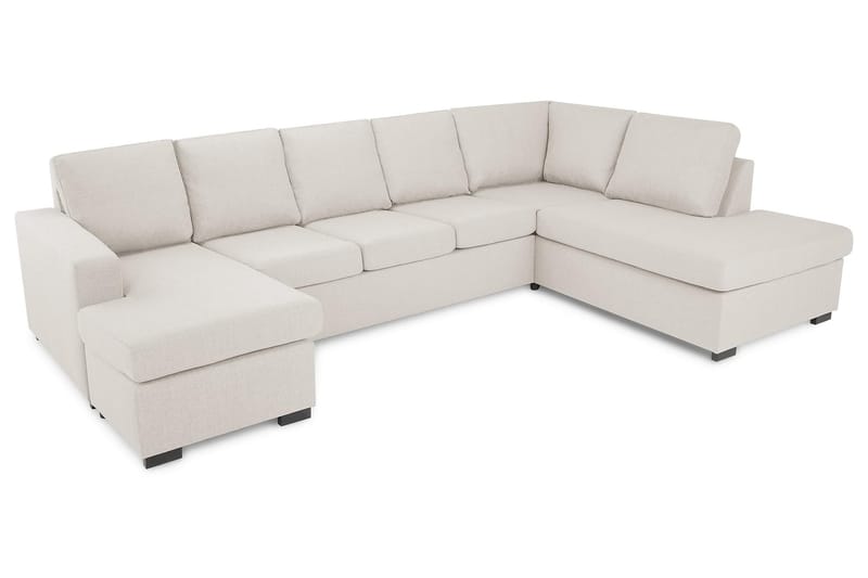 Crazy 5-sits Högervänd U-formad X-Large Soffa med Divan och Schäslong i Tyg - Beige - Möbler - Soffa - U-soffa