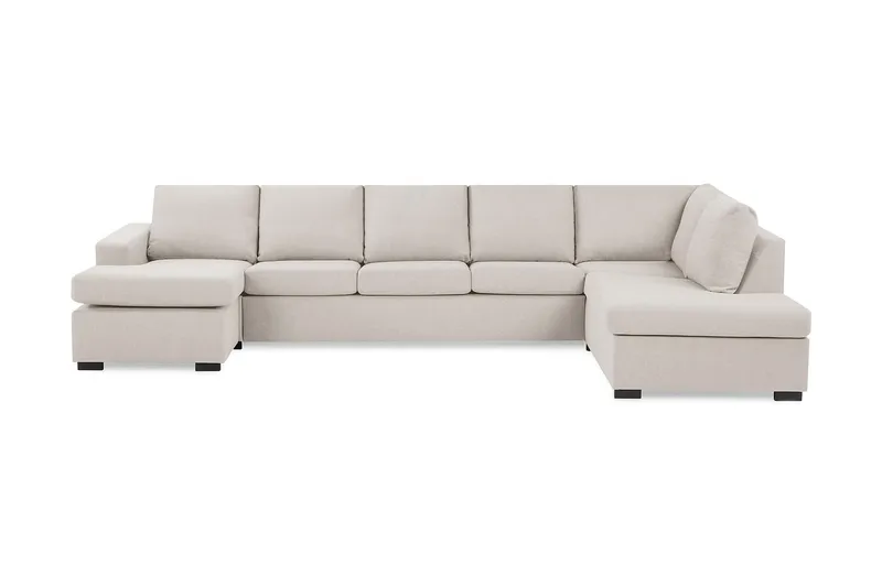 Crazy 5-sits Högervänd U-formad X-Large Soffa med Divan och Schäslong i Tyg, Beige