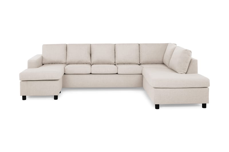 Crazy 5-sits Högervänd U-formad X-Large Soffa med Divan och Schäslong i Tyg - Beige - Möbler - Soffa - U-soffa