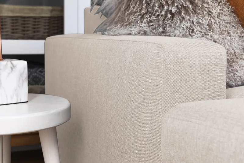 Crazy 5-sits Högervänd U-formad X-Large Soffa med Divan och Schäslong i Tyg - Beige - Möbler - Soffa - U-soffa