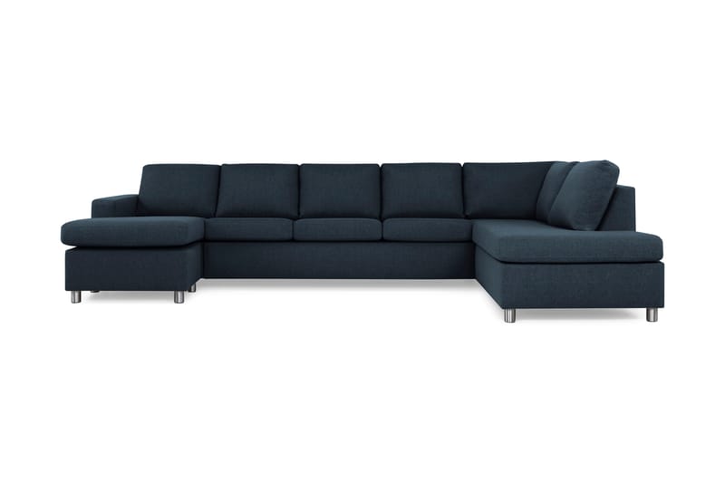 Crazy 5-sits Högervänd U-formad X-Large Soffa med Divan och Schäslong i Tyg - Blå - Möbler - Soffa - U-soffa