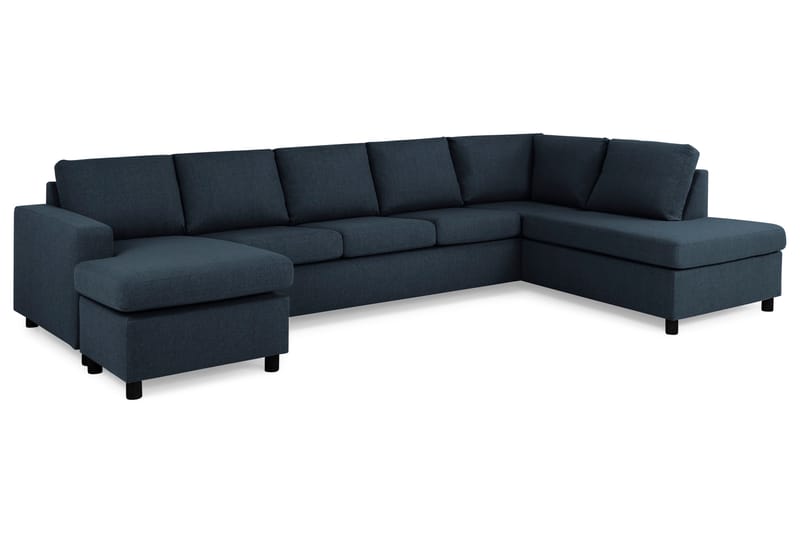 Crazy 5-sits Högervänd U-formad X-Large Soffa med Divan och Schäslong i Tyg - Blå - Möbler - Soffa - U-soffa