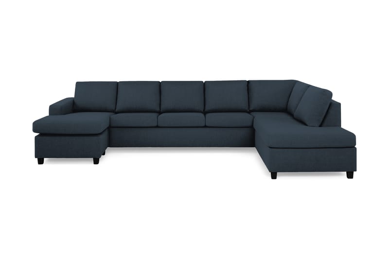 Crazy 5-sits Högervänd U-formad X-Large Soffa med Divan och Schäslong i Tyg - Blå - Möbler - Soffa - U-soffa