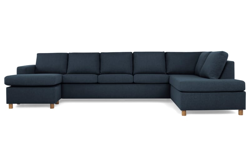 Crazy 5-sits Högervänd U-formad X-Large Soffa med Divan och Schäslong i Tyg - Blå - Möbler - Soffa - U-soffa