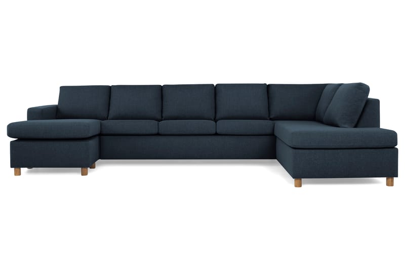 Crazy 5-sits Högervänd U-formad X-Large Soffa med Divan och Schäslong i Tyg - Blå - Möbler - Soffa - U-soffa