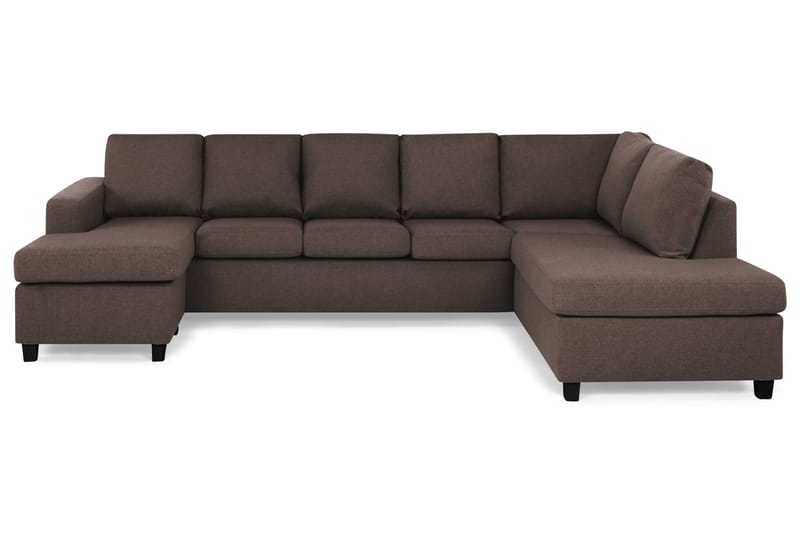 Crazy 5-sits Högervänd U-formad X-Large Soffa med Divan och Schäslong i Tyg - Brun - Möbler - Soffa - U-soffa