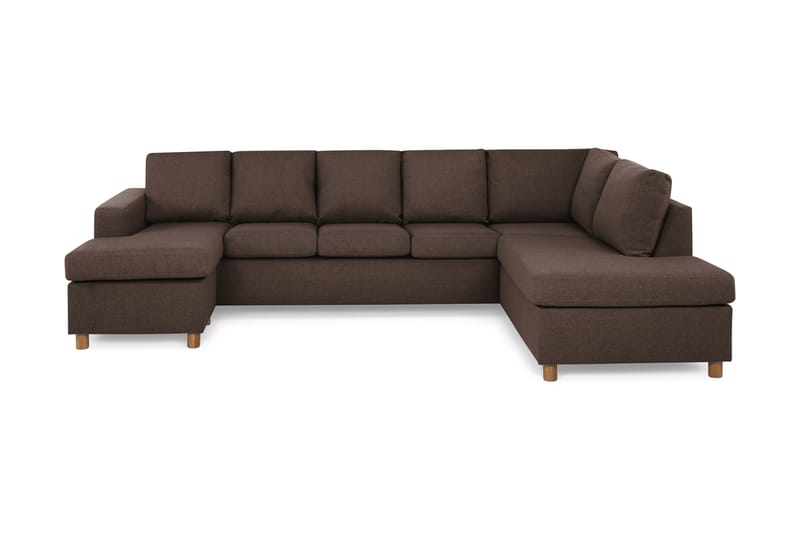 Crazy 5-sits Högervänd U-formad X-Large Soffa med Divan och Schäslong i Tyg - Brun - Möbler - Soffa - U-soffa