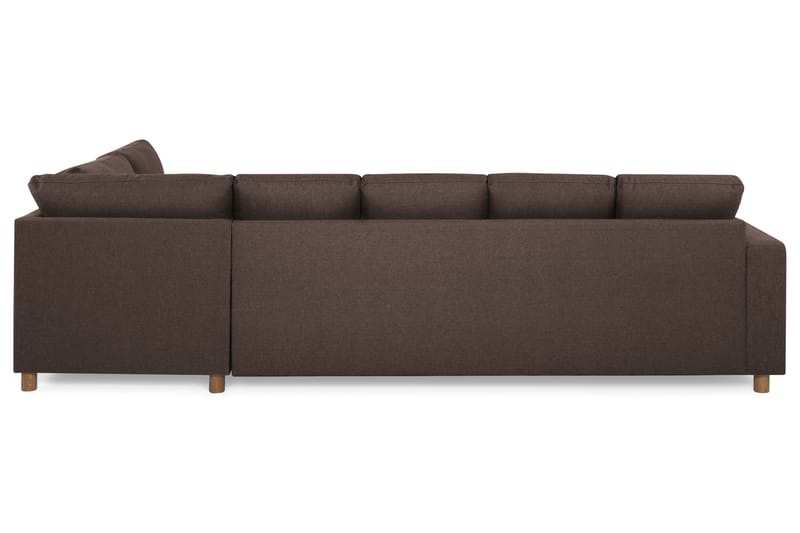 Crazy 5-sits Högervänd U-formad X-Large Soffa med Divan och Schäslong i Tyg - Brun - Möbler - Soffa - U-soffa
