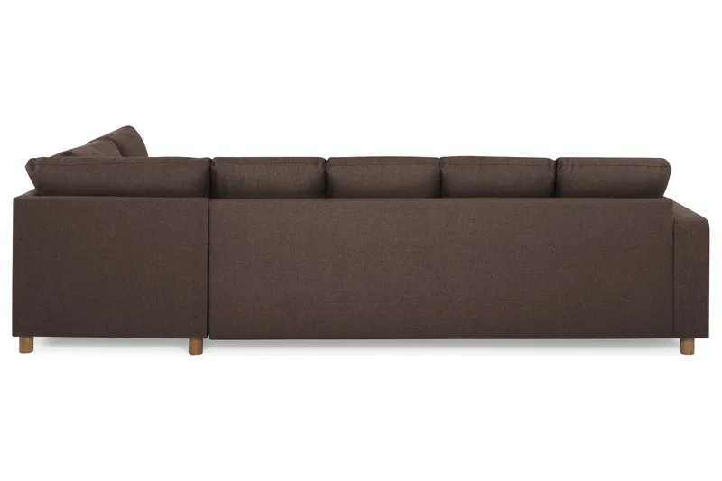 Crazy 5-sits Högervänd U-formad X-Large Soffa med Divan och Schäslong i Tyg - Brun - Möbler - Soffa - U-soffa