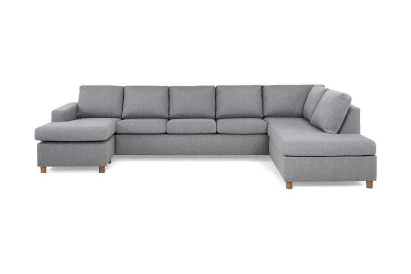 Crazy 5-sits Högervänd U-formad X-Large Soffa med Divan och Schäslong i Tyg - Grå - Möbler - Soffa - U-soffa