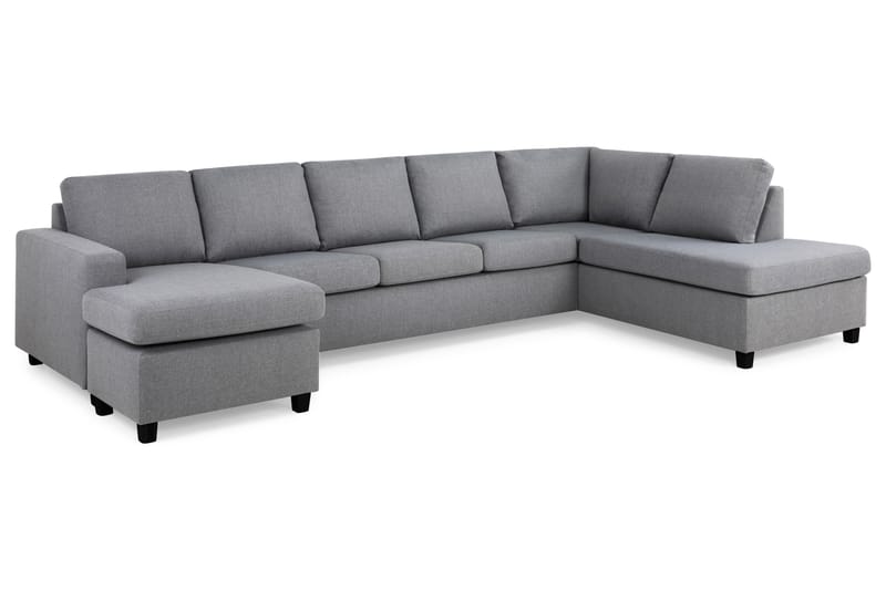 Crazy 5-sits Högervänd U-formad X-Large Soffa med Divan och Schäslong i Tyg - Grå - Möbler - Soffa - U-soffa