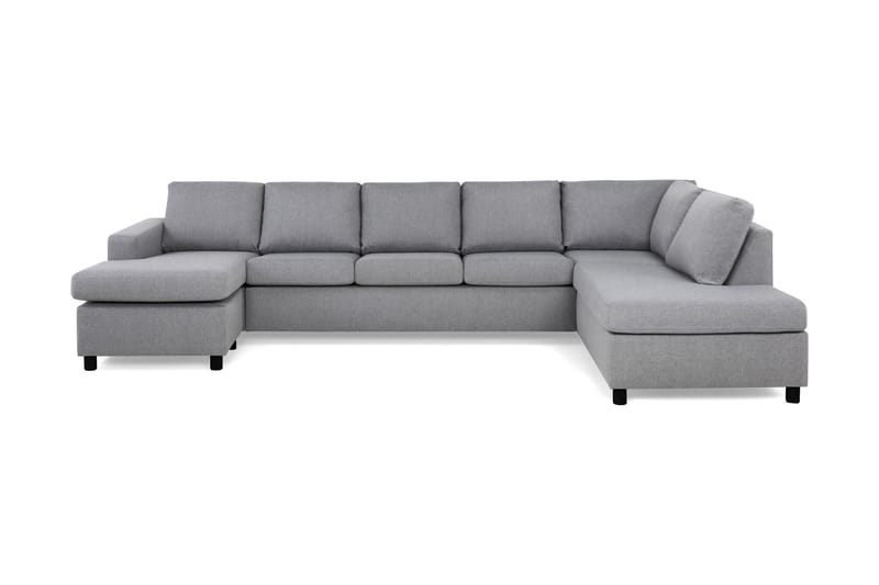 Crazy 5-sits Högervänd U-formad X-Large Soffa med Divan och Schäslong i Tyg - Grå - Möbler - Soffa - U-soffa