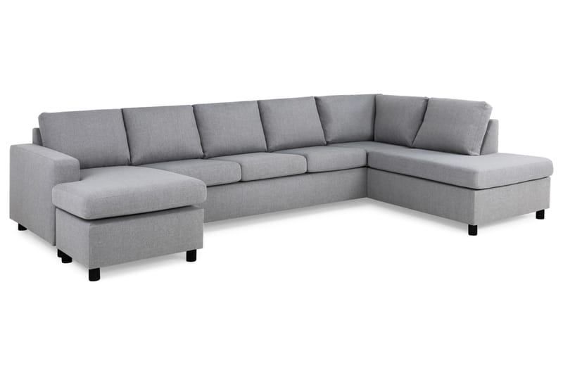 Crazy 5-sits Högervänd U-formad X-Large Soffa med Divan och Schäslong i Tyg - Grå - Möbler - Soffa - U-soffa