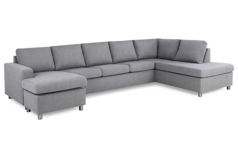 Crazy 5-sits Högervänd U-formad X-Large Soffa med Divan och Schäslong i Tyg - Grå - Möbler - Soffa - U-soffa