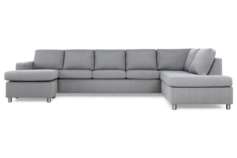 Crazy 5-sits Högervänd U-formad X-Large Soffa med Divan och Schäslong i Tyg - Grå - Möbler - Soffa - U-soffa