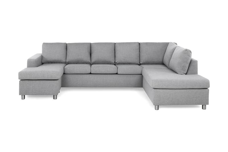 Crazy 5-sits Högervänd U-formad X-Large Soffa med Divan och Schäslong i Tyg - Grå - Möbler - Soffa - U-soffa