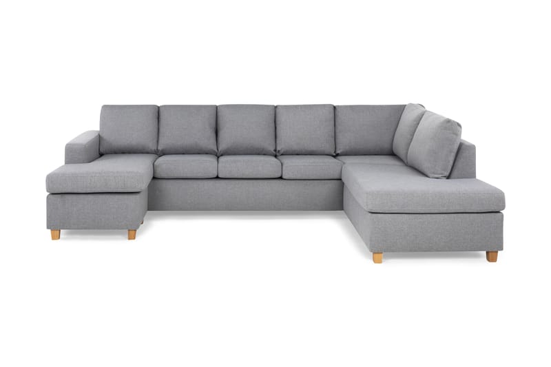 Crazy 5-sits Högervänd U-formad X-Large Soffa med Divan och Schäslong i Tyg - Grå - Möbler - Soffa - U-soffa
