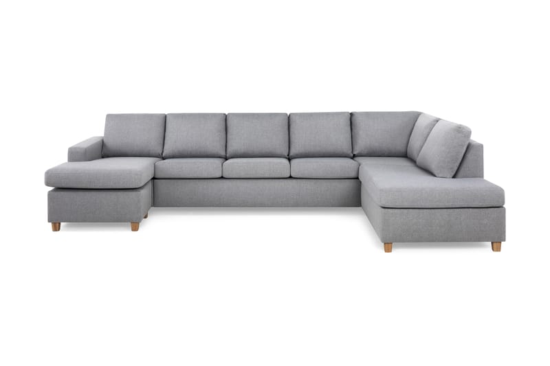 Crazy 5-sits Högervänd U-formad X-Large Soffa med Divan och Schäslong i Tyg - Grå - Möbler - Soffa - U-soffa