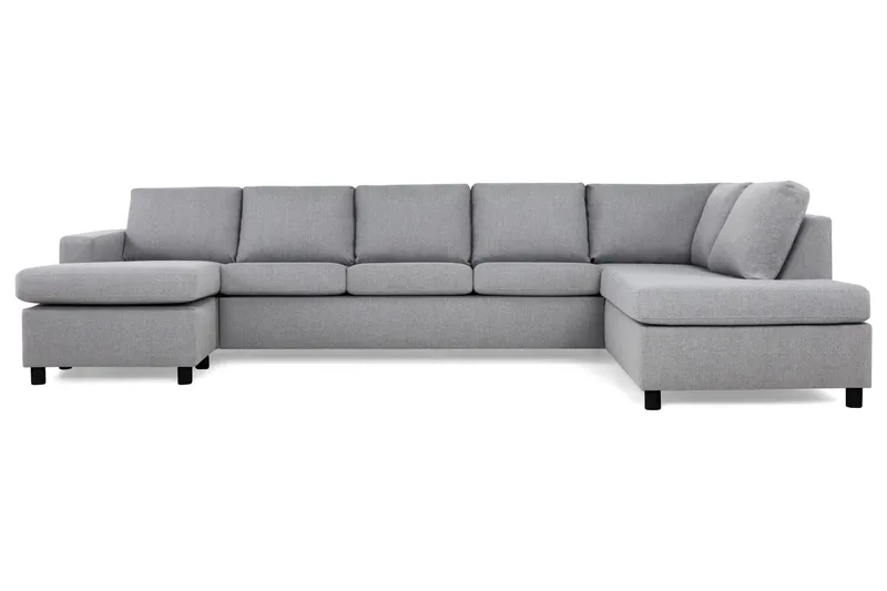 Crazy 5-sits Högervänd U-formad X-Large Soffa med Divan och Schäslong i Tyg - Grå - Möbler - Soffa - U-soffa