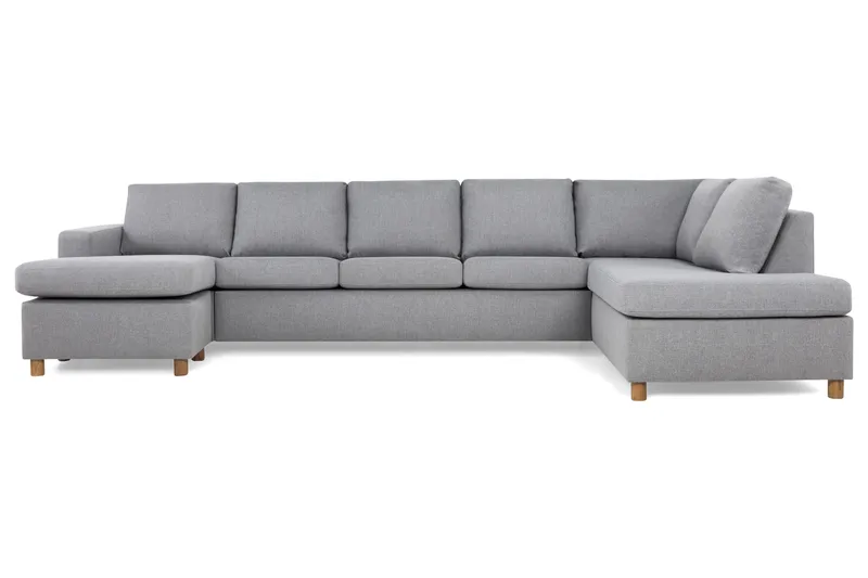 Crazy 5-sits Högervänd U-formad X-Large Soffa med Divan och Schäslong i Tyg - Grå - Möbler - Soffa - U-soffa