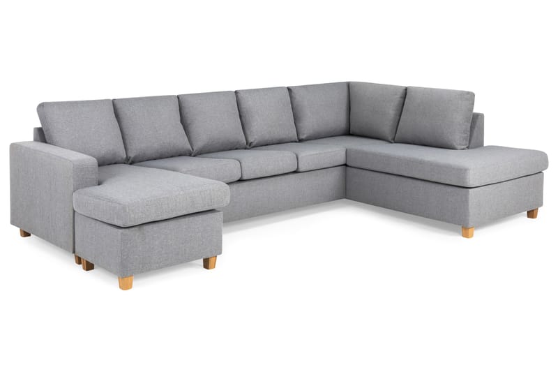 Crazy 5-sits Högervänd U-formad X-Large Soffa med Divan och Schäslong i Tyg - Grå - Möbler - Soffa - U-soffa